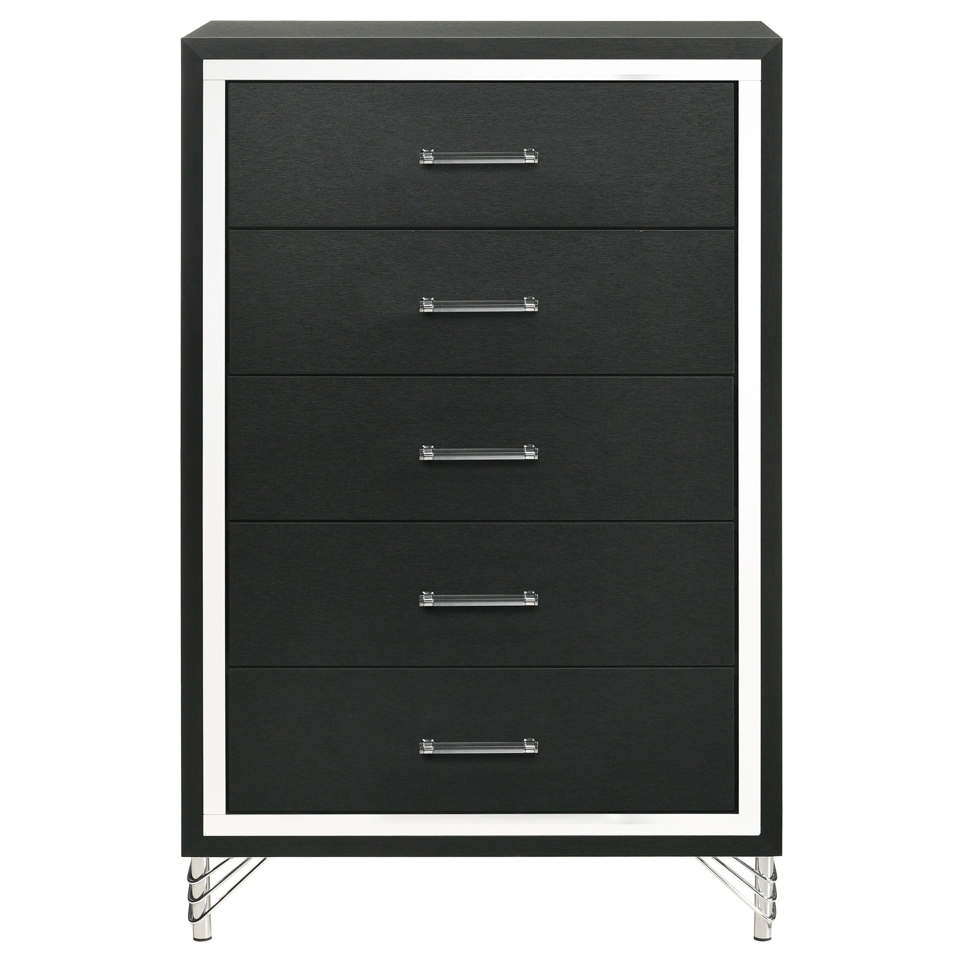 Coaster Fine Furniture Lucia - 5-Drawer Bedroom Chest Of Drawers - Black | Meri Furniture