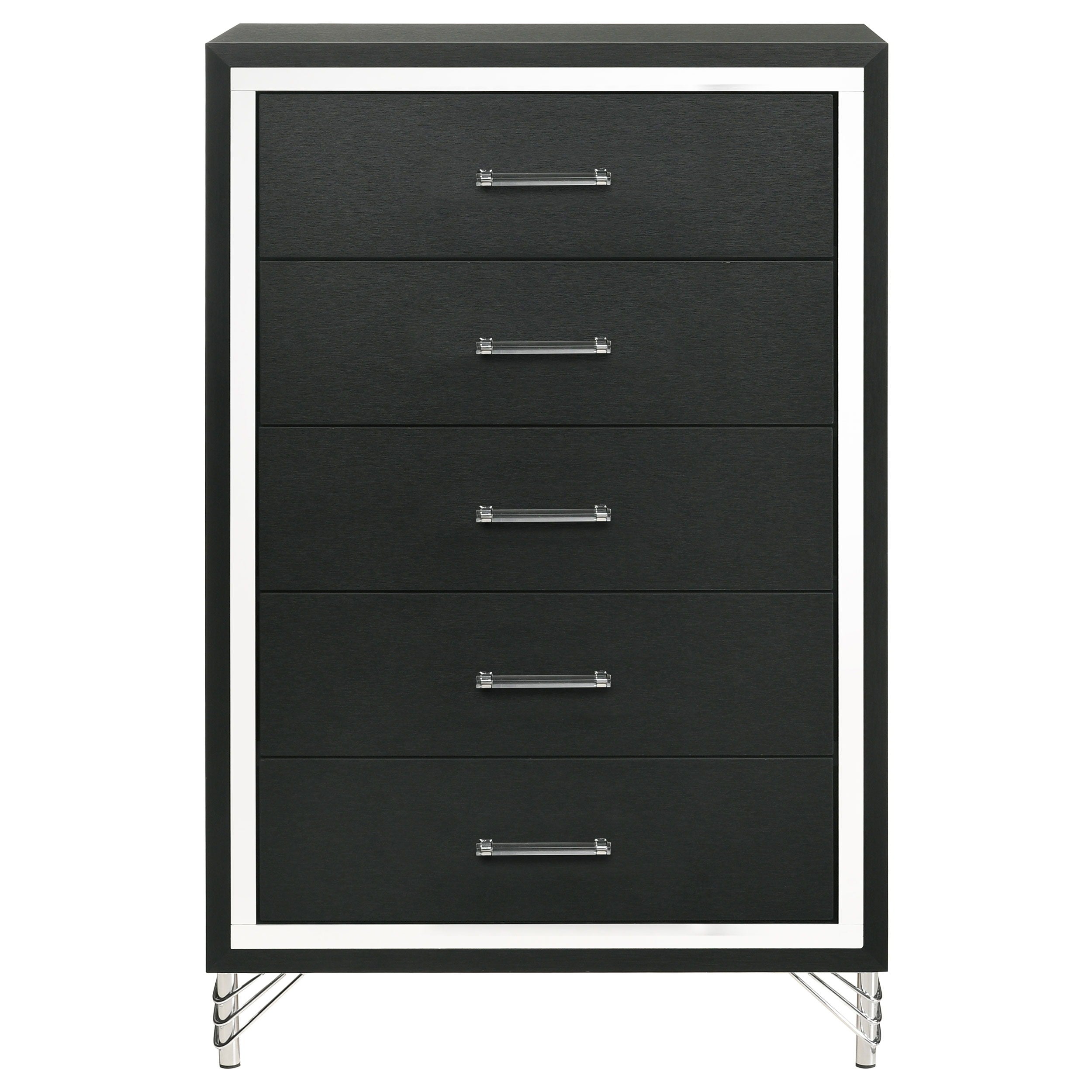 Coaster Fine Furniture Lucia - 5-Drawer Bedroom Chest Of Drawers - Black | Meri Furniture