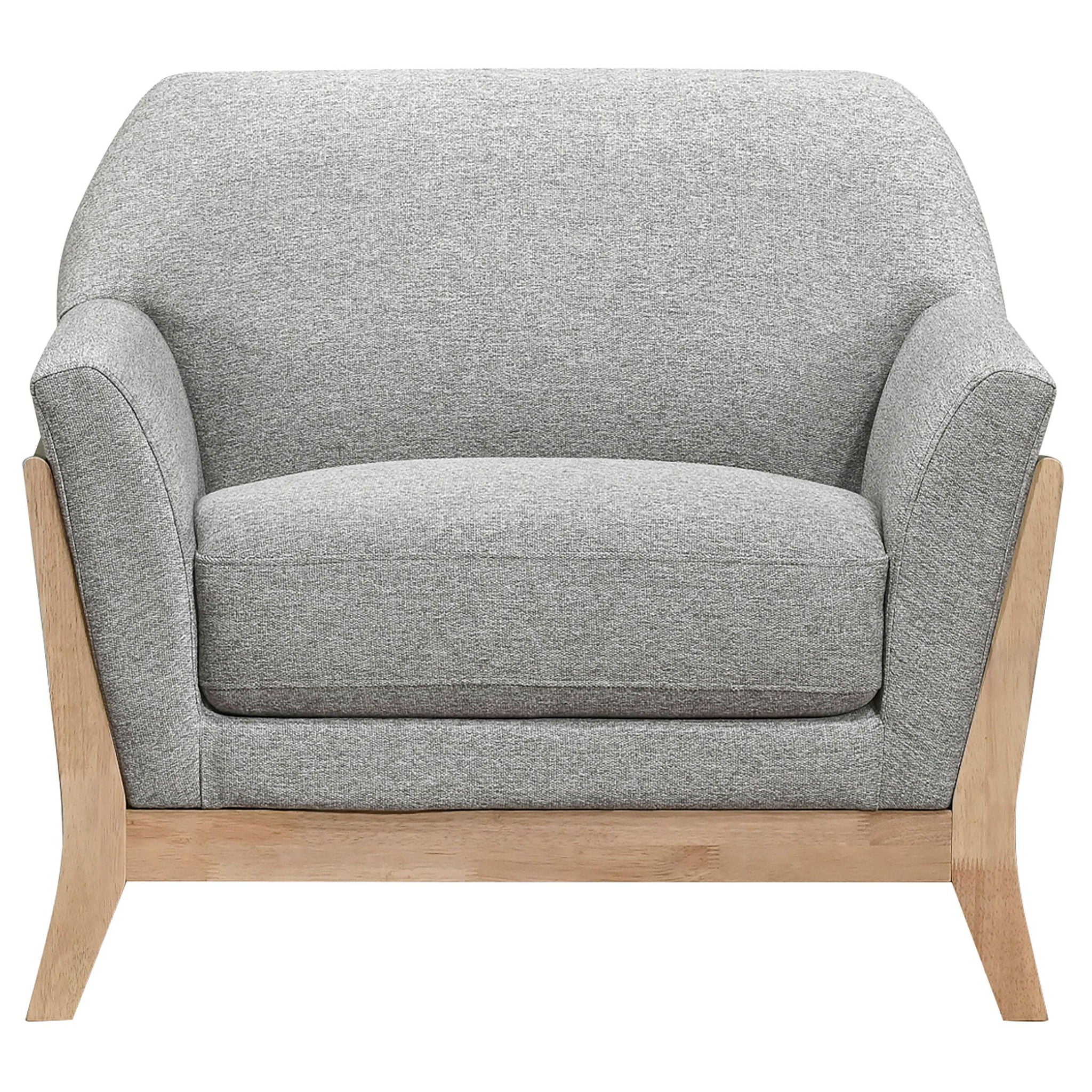 Vaughn 3-piece Fabric Upholstered Flared Arm Sofa Set Grey