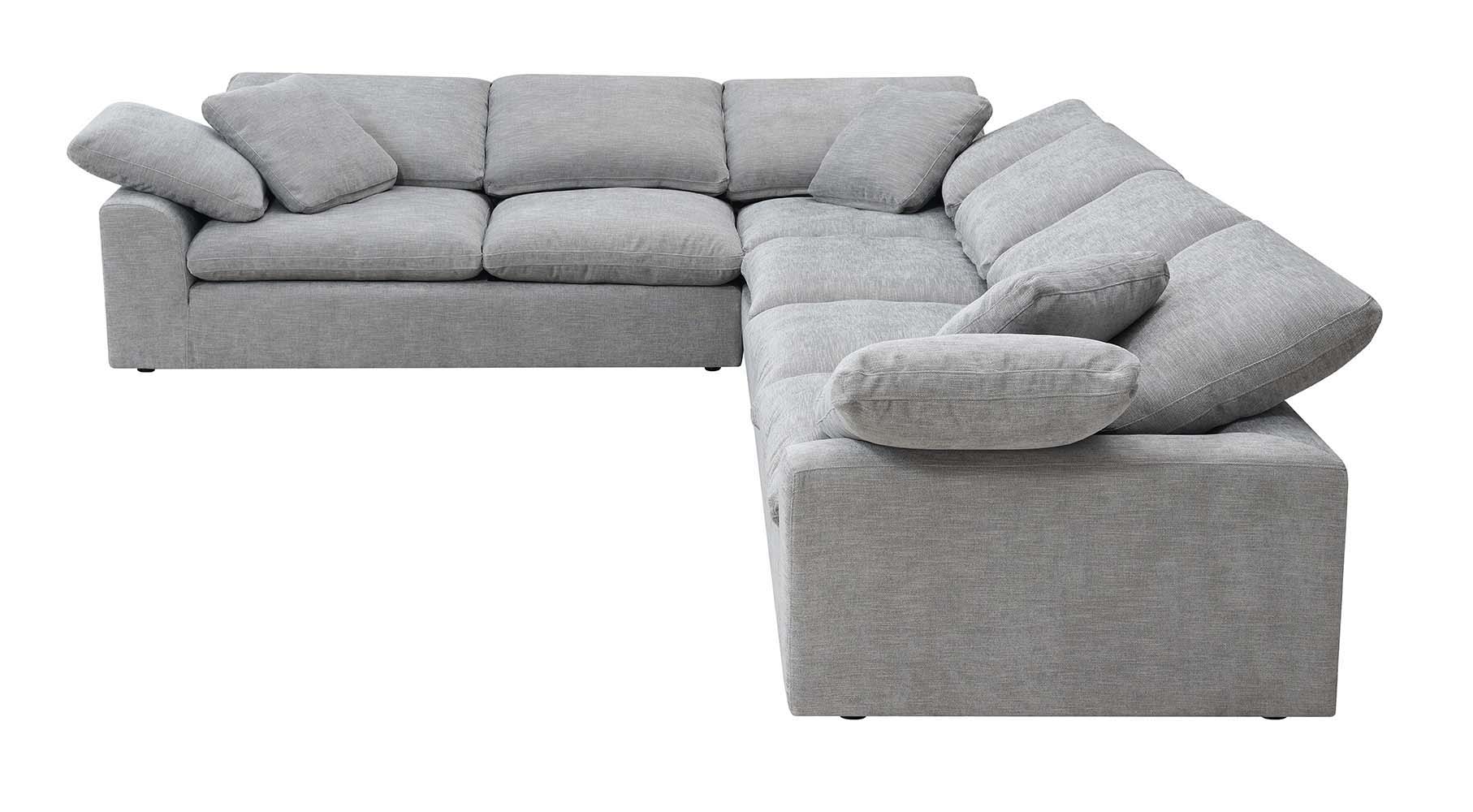 Naveen - Sectional Sofa With 6 Pillows - Gray Linen
