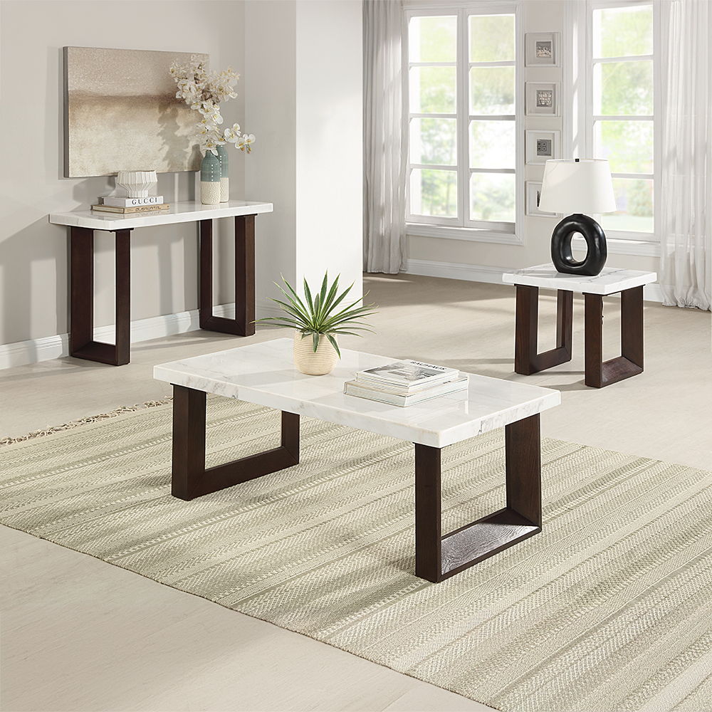 ACME Edwyn - Table With Marble Top | Meri Furniture