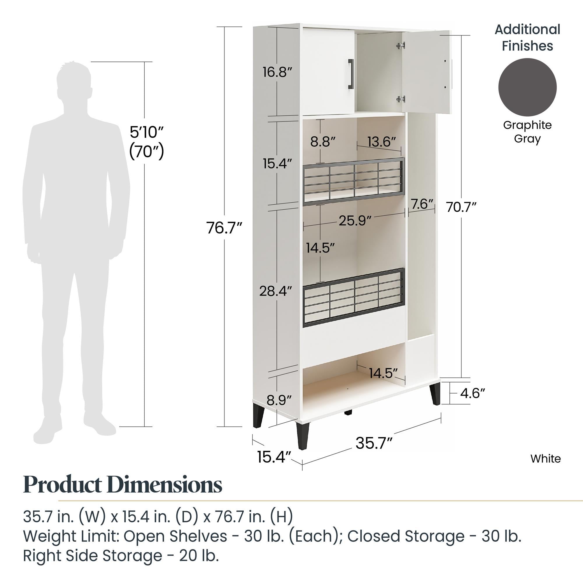 Sports Storage Cabinet - White