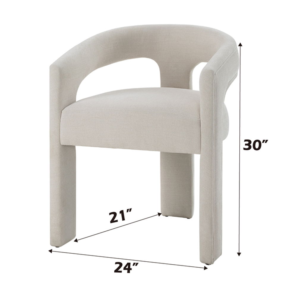 Gamarya - Side Chair Set of 2) - White Chenille