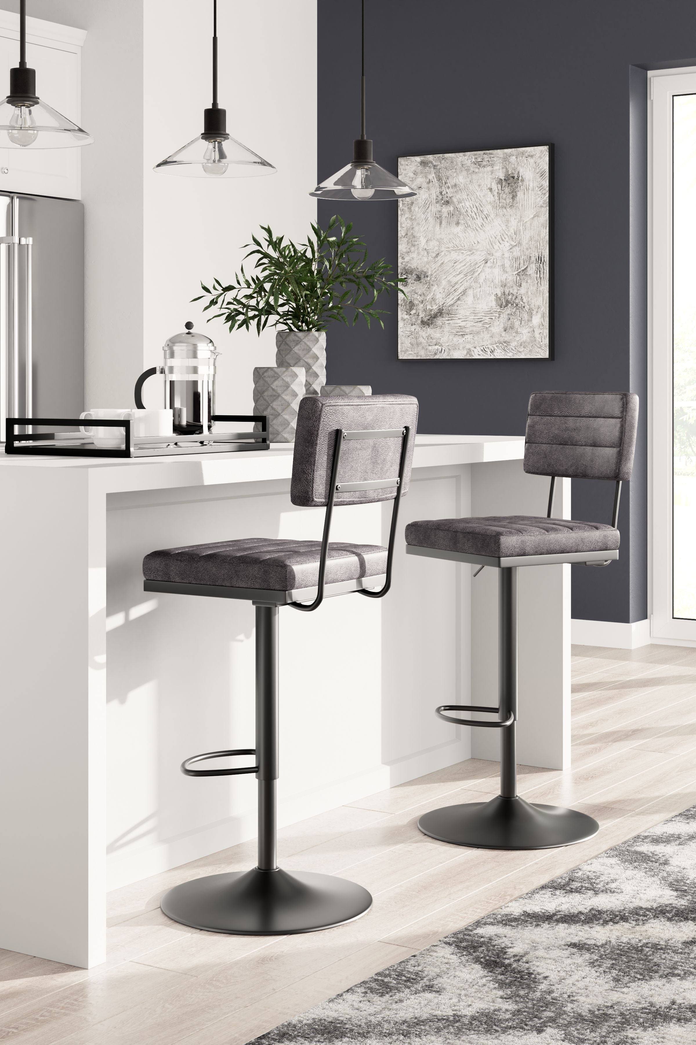 Signature Design by Ashley® Strumford - Tall Swivel Barstool (Set of 2) | Meri Furniture