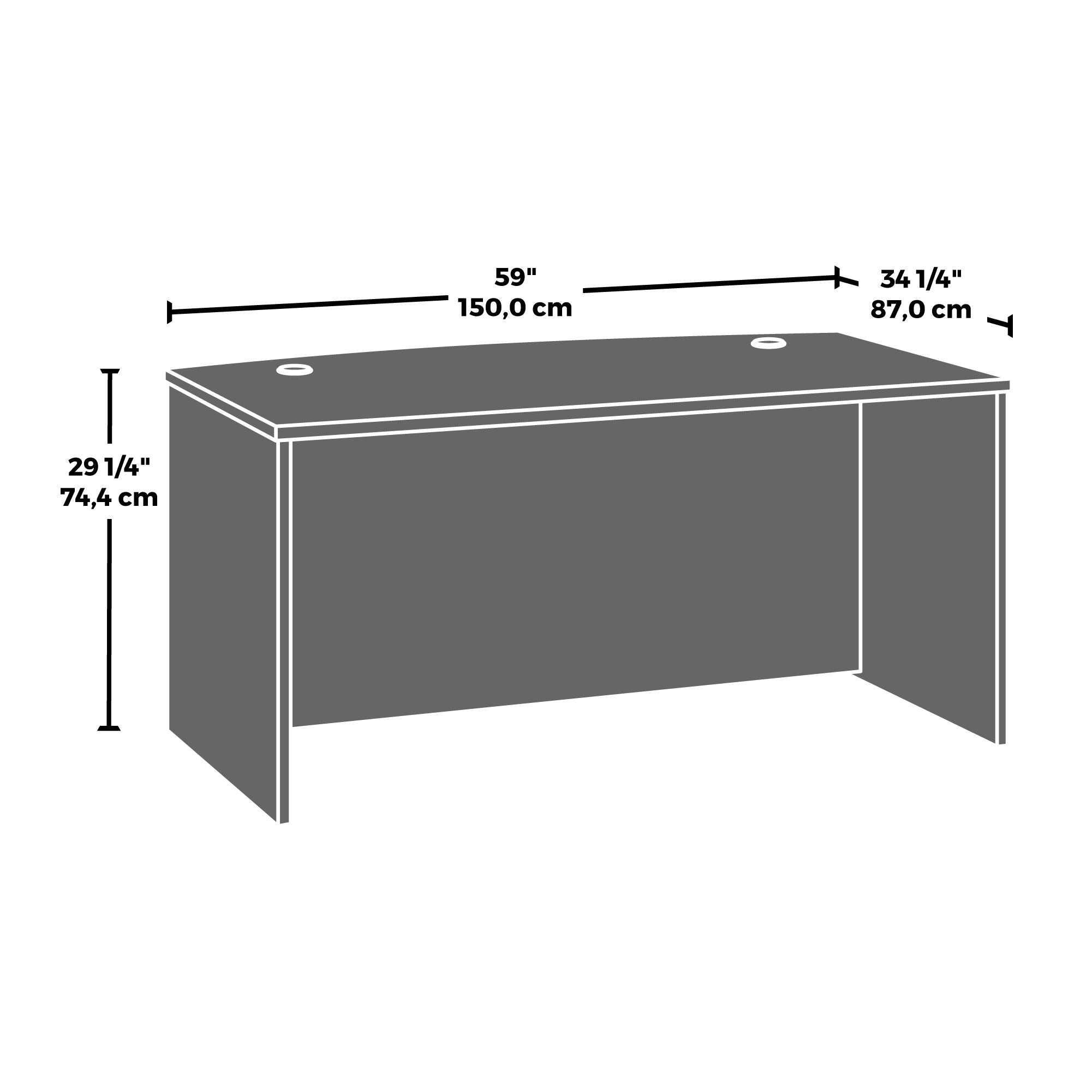 Affirm 60" Bowfront Executive Desk in Hudson Elm