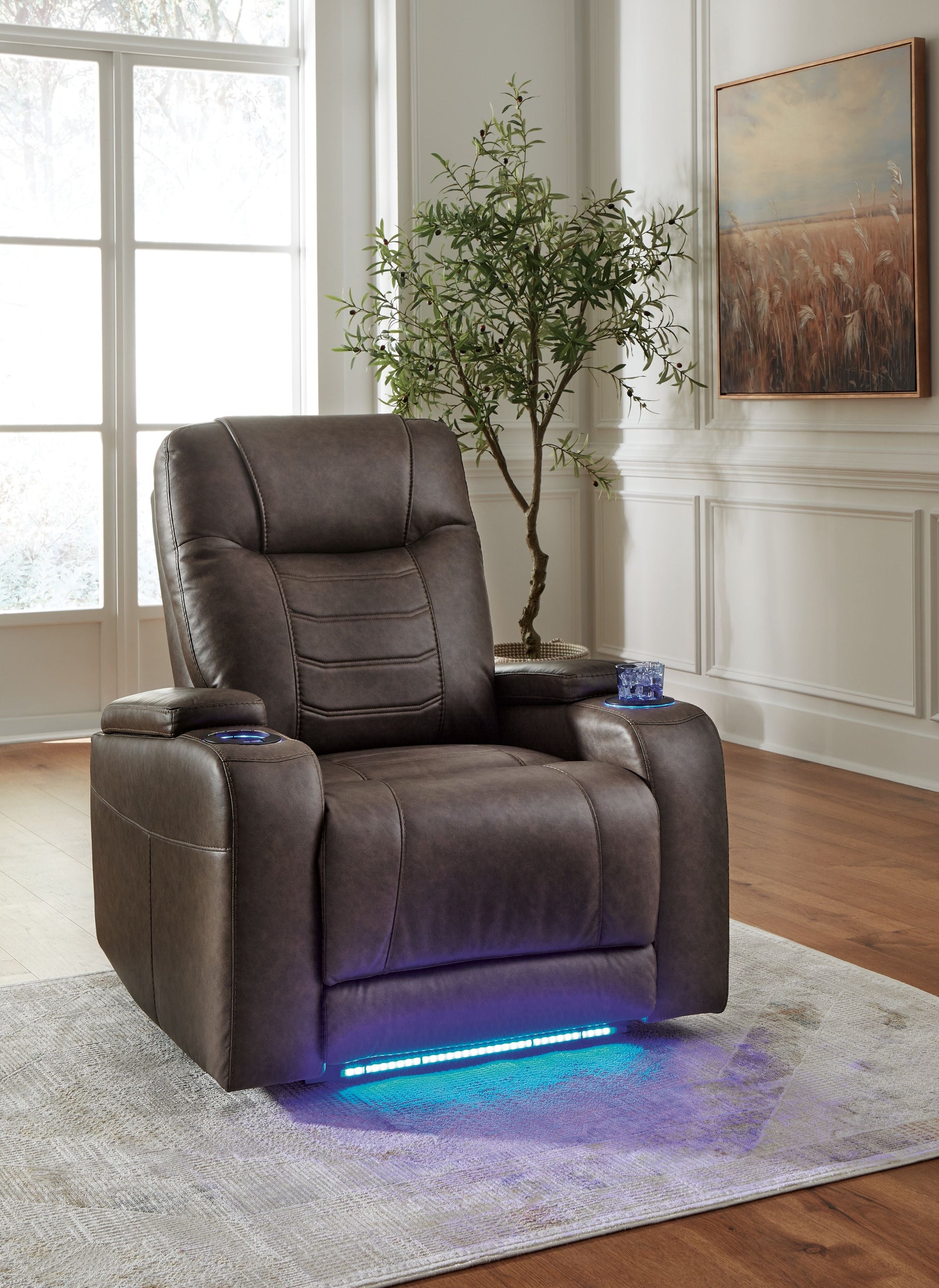 Signature Design by Ashley® Schooner Rocks - Power Recliner / Adj Headrest | Meri Furniture