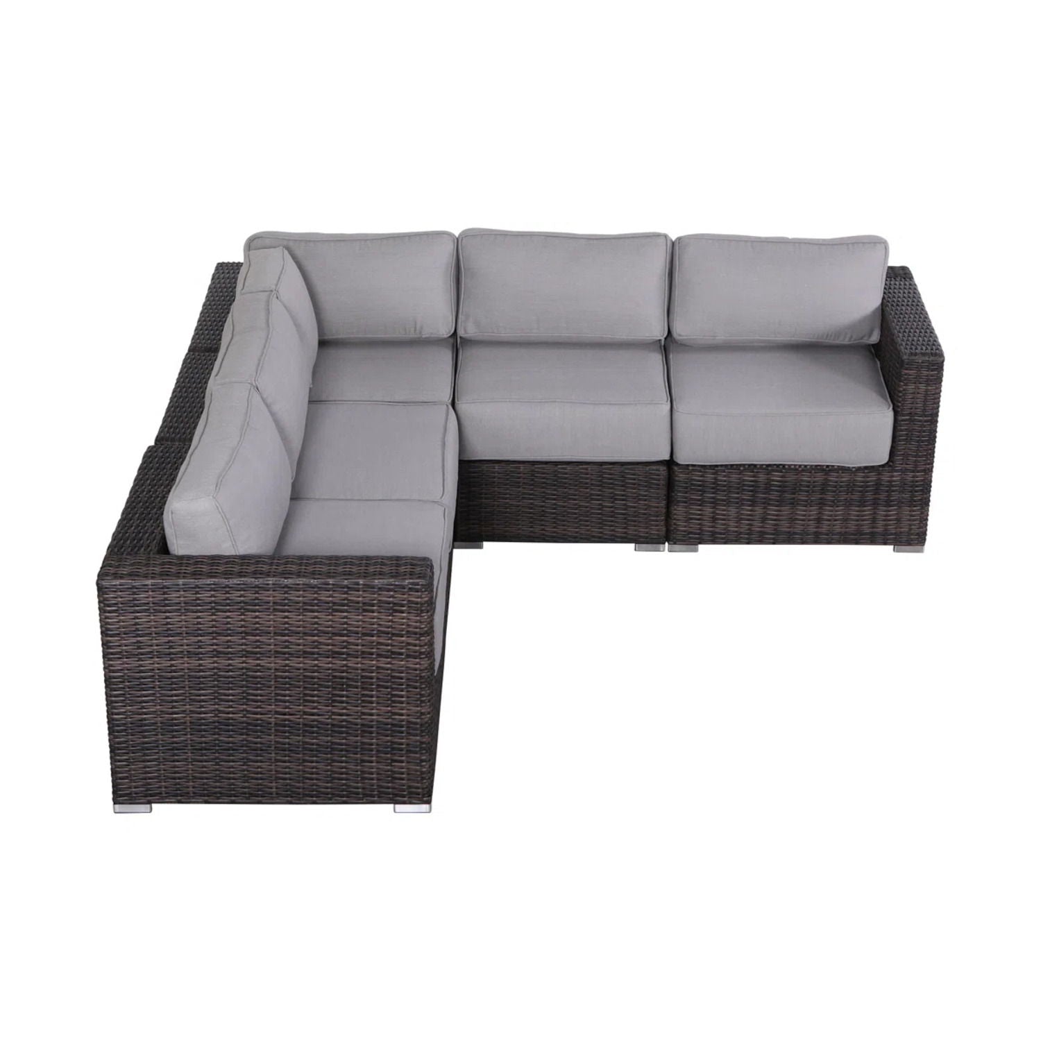 Luxurious Wicker Patio Sectional With Weather Resistant Sunbrella Cushions