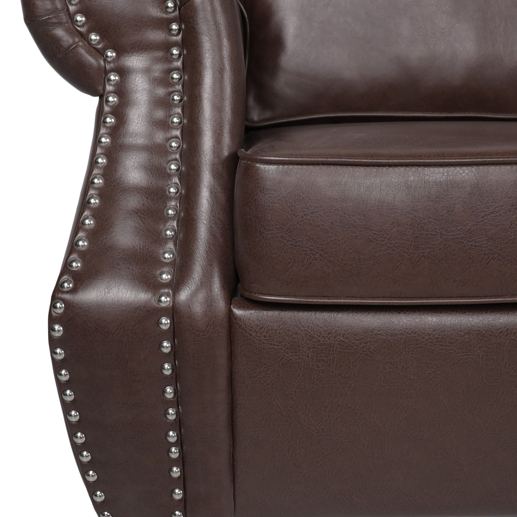 Contemporary 3 Seater Sofa With Nailhead Trim