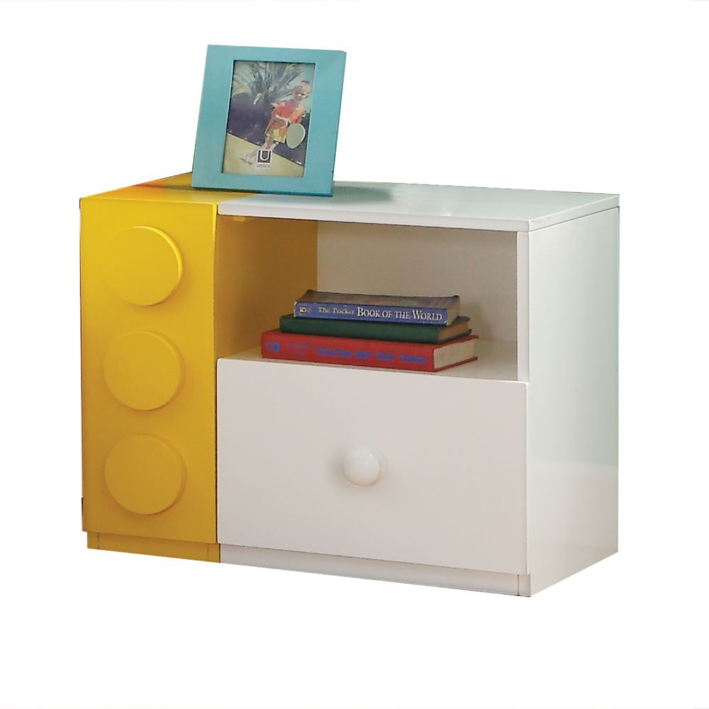 ACME Playground - Nightstand - White & Multi-Color | Meri Furniture