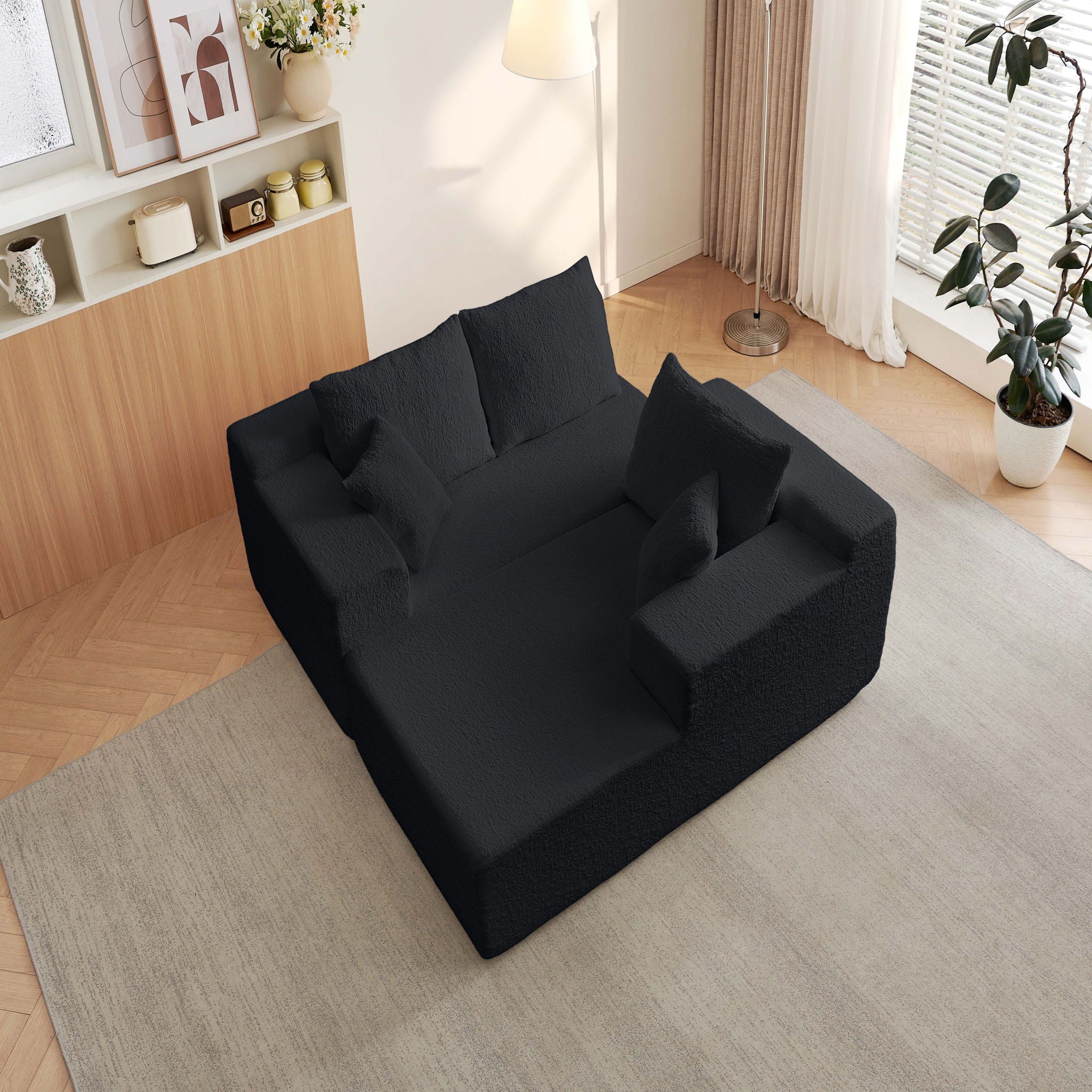 Modular Cloud Sectional Couch With L Shape Chaise, Deep Seat