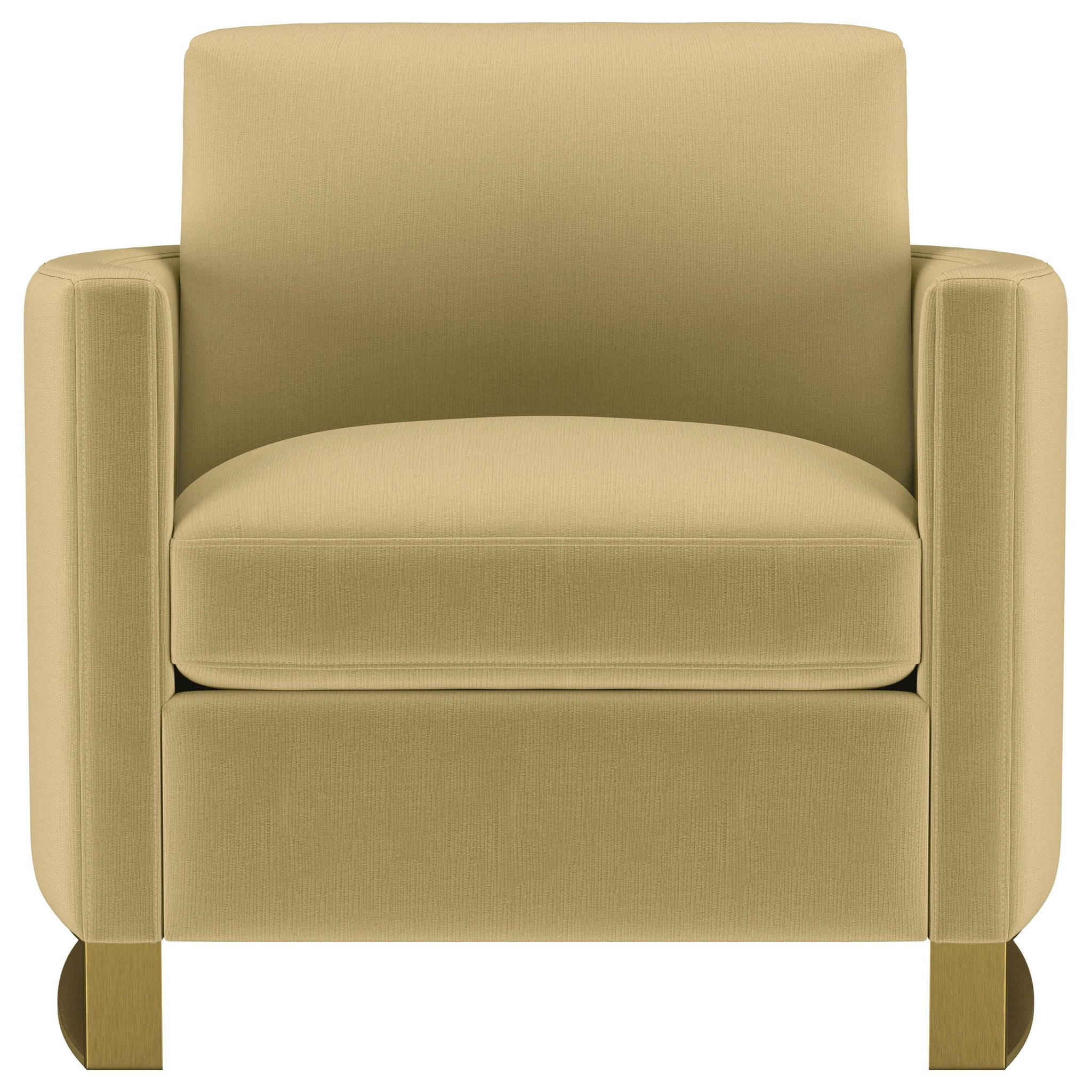 Corliss Upholstered Curved Track Arm Chair Camel