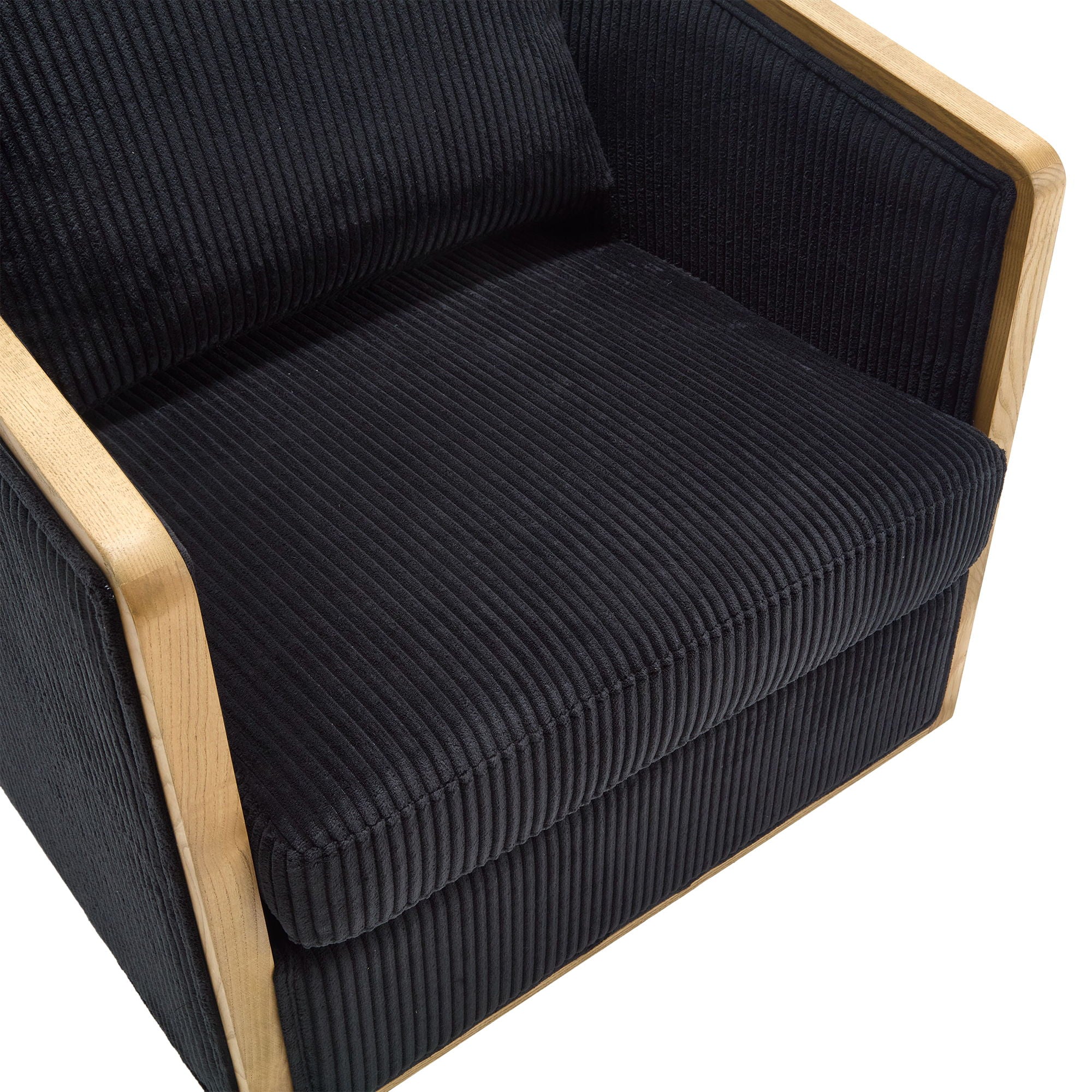 Corduroy Barrel Chair, 360 Degree Swivel