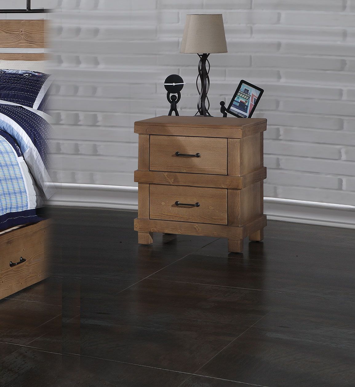 ACME Adams - Nightstand - Antique Oak | Meri Furniture