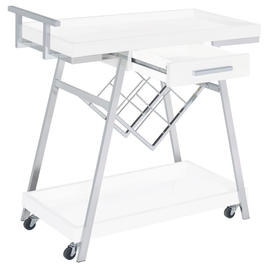 Coaster Fine Furniture Kinney - 1-Drawer Engineered Wood Bar Cart | Meri Furniture