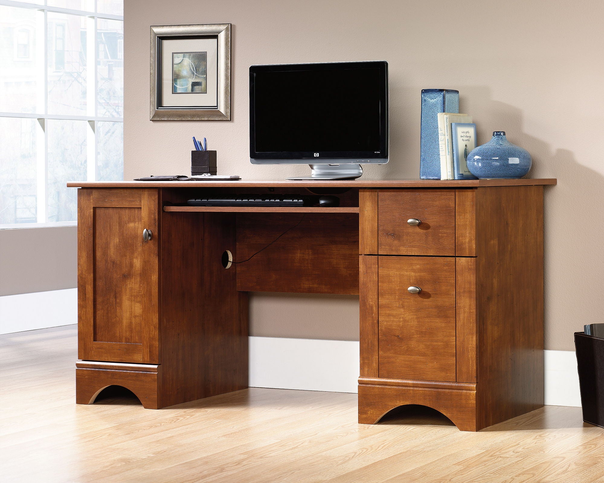 Home Office Computer Desk Brushed Maple