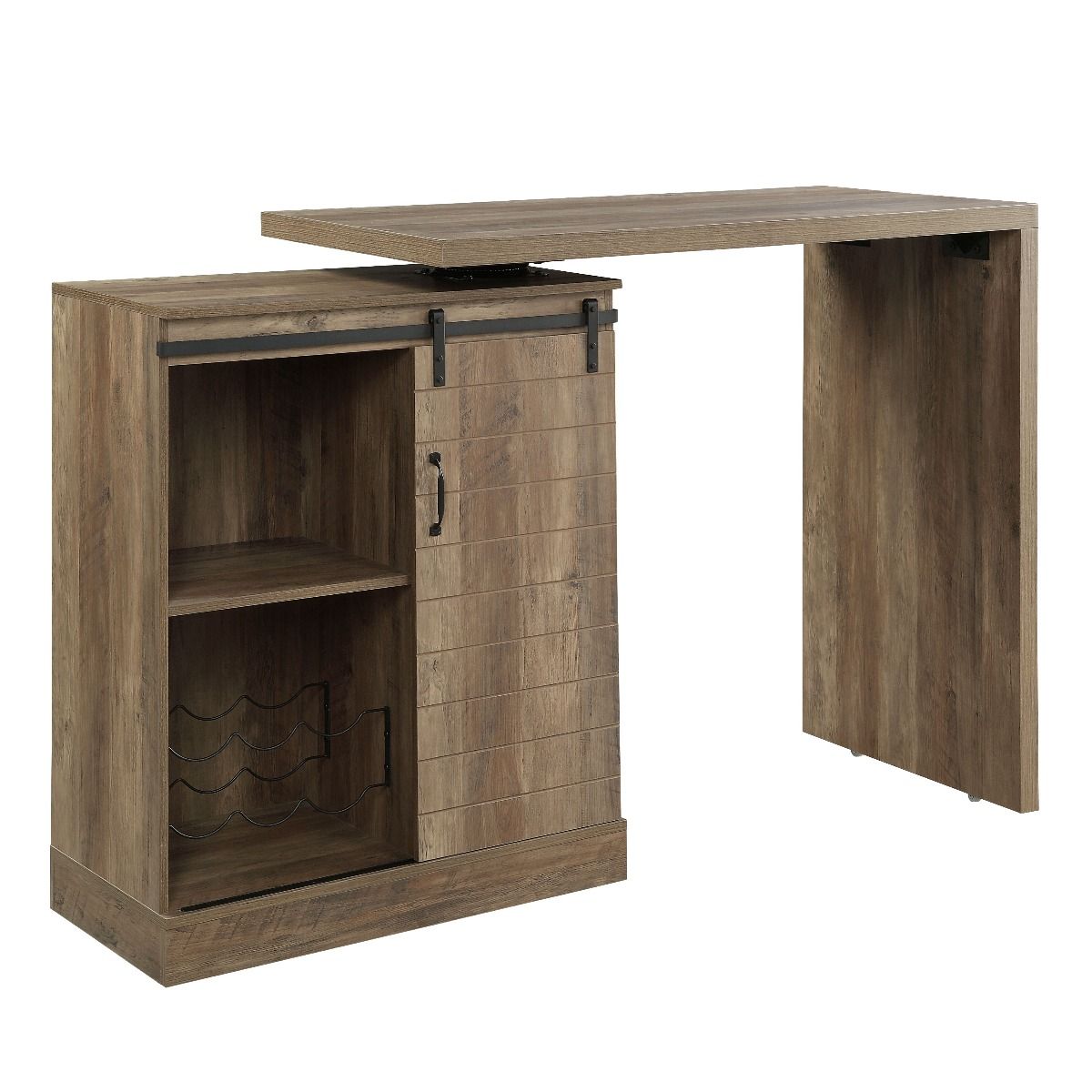 ACME Quillon - Bar Table - Rustic Oak Finish | Meri Furniture