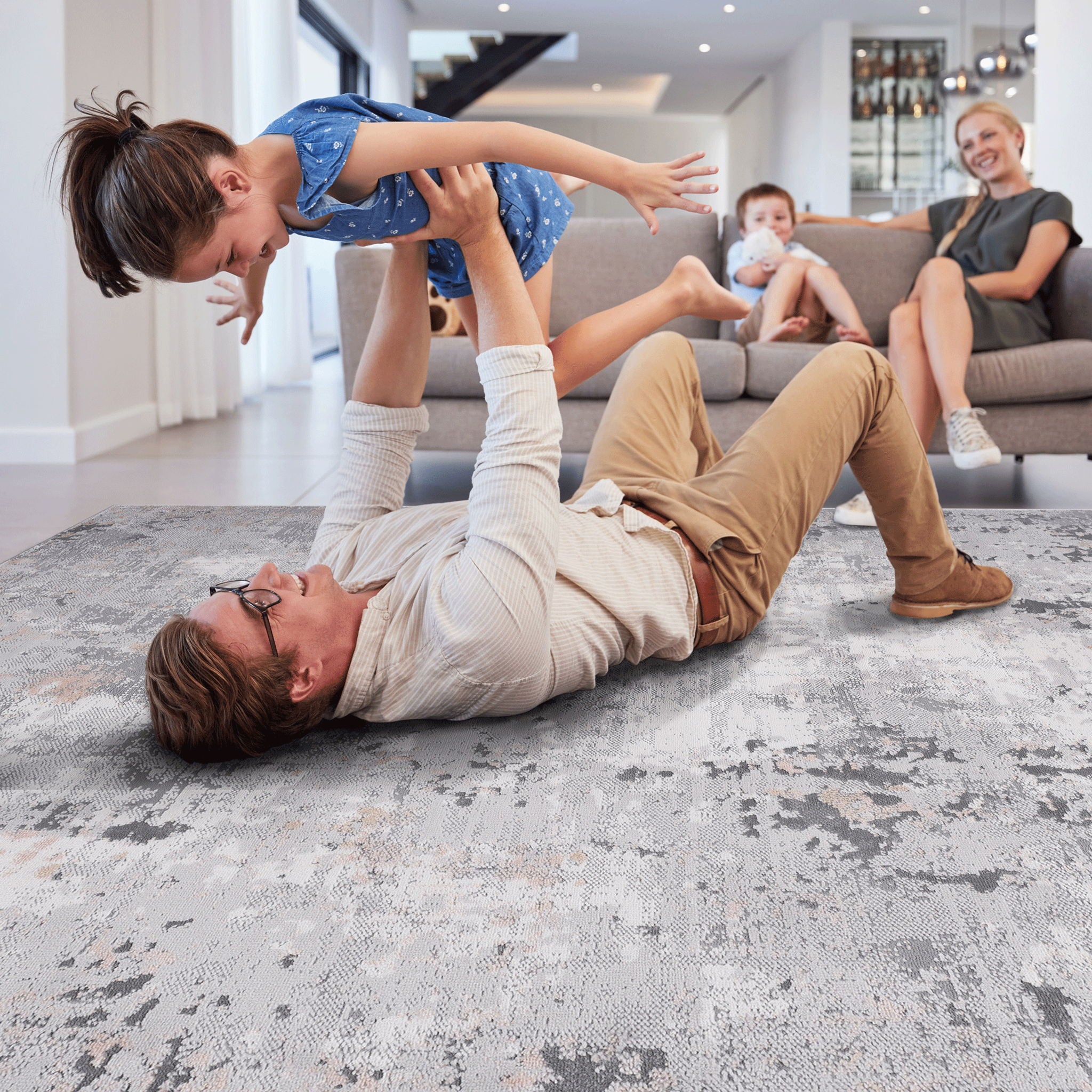 Marfi - 6' X 9' Abstract Area Rug - Gray / Multi