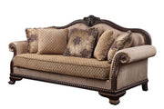 ACME Chateau De Ville - Sofa - Fabric & Espresso Finish | Meri Furniture