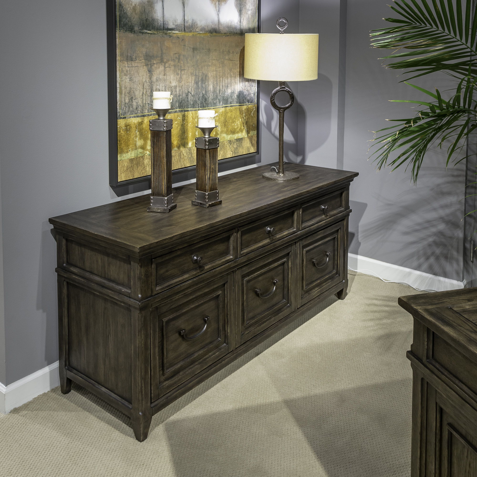 Liberty Furniture Paradise Valley - Credenza - Dark Brown | Meri Furniture