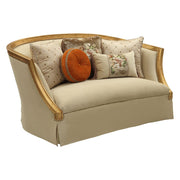ACME Daesha - Loveseat - Tan Flannel & Antique Gold | Meri Furniture