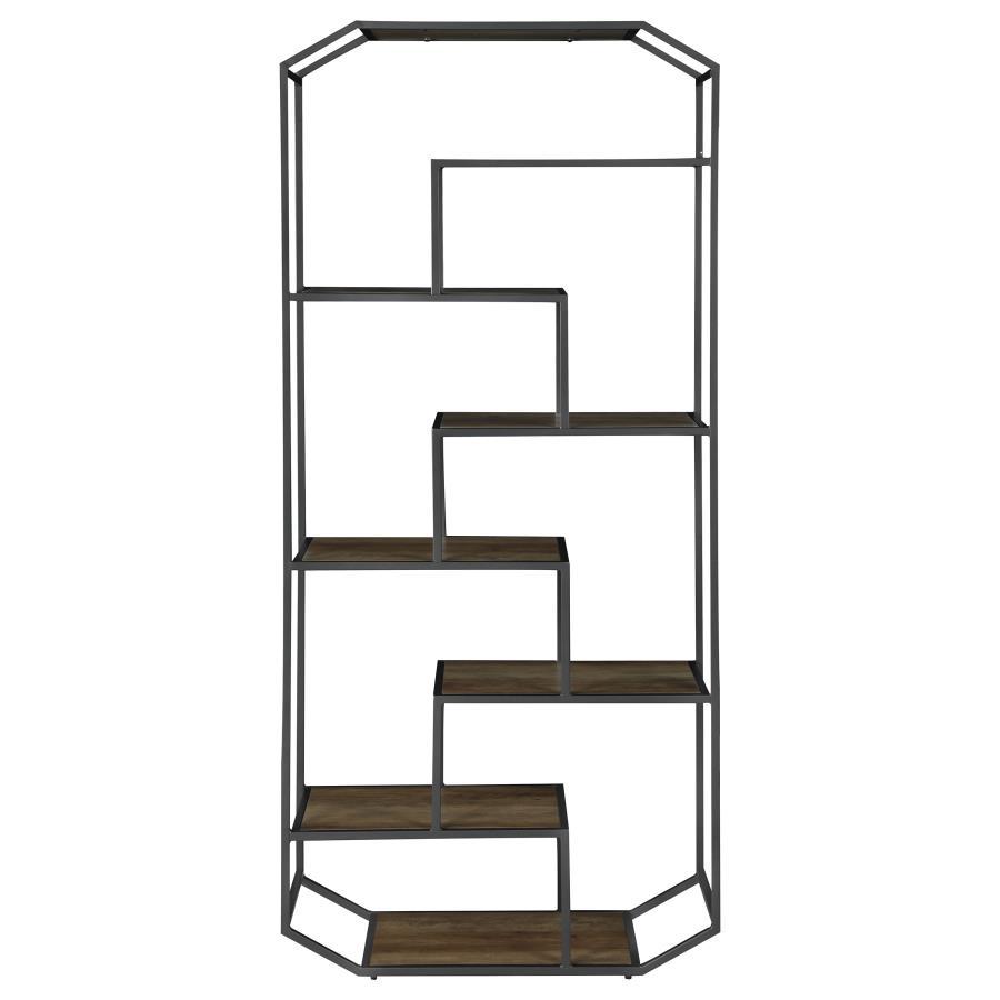 Coaster Fine Furniture Leland - 6-Shelf Bookshelf - Rustic Brown | Meri Furniture