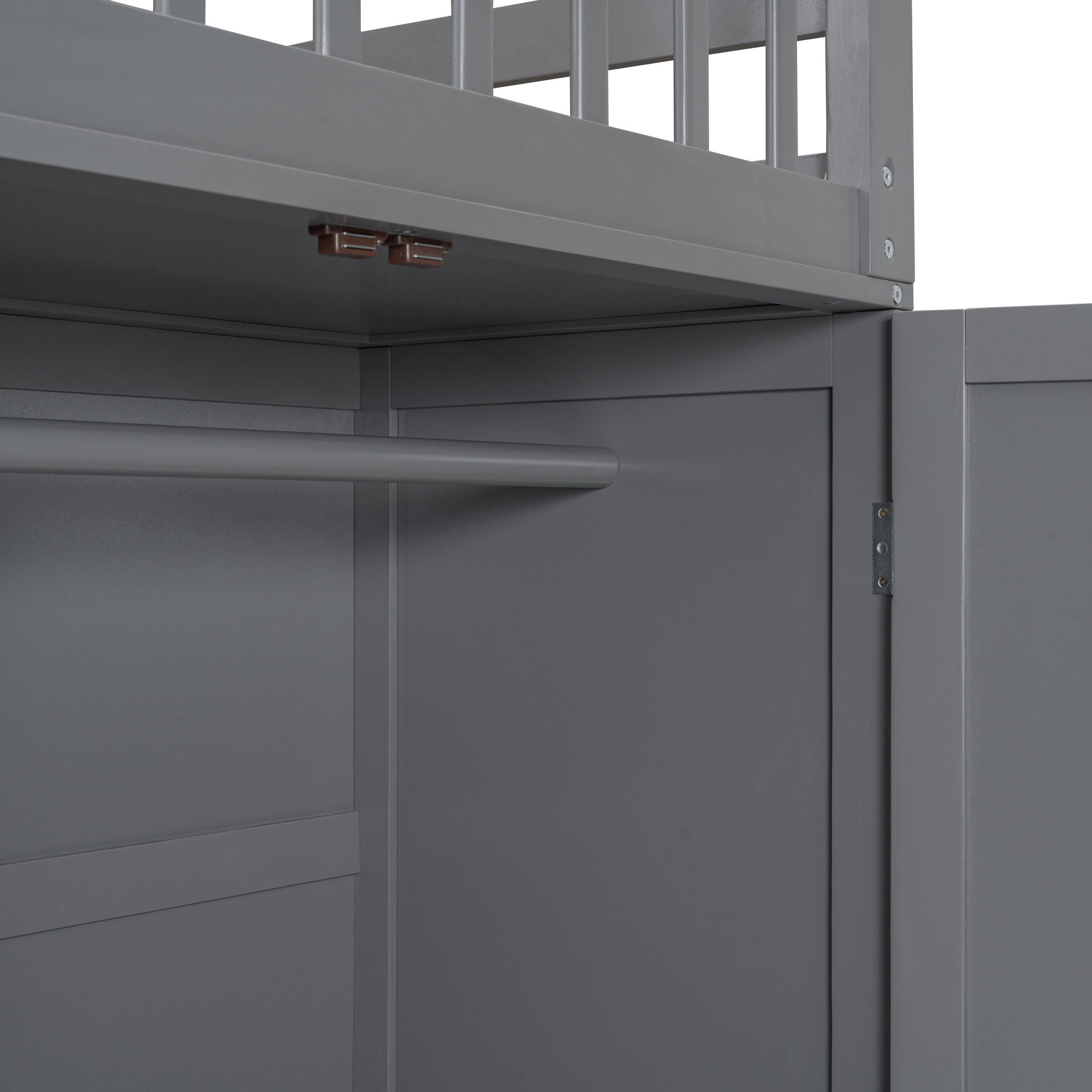 L Shaped Bunk Bed With 3 Drawers, Portable Desk And Wardrobe