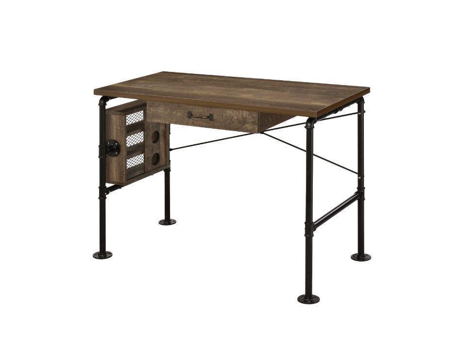 ACME Endang - Writing Desk - Weathered Oak & Black Finish | Meri Furniture