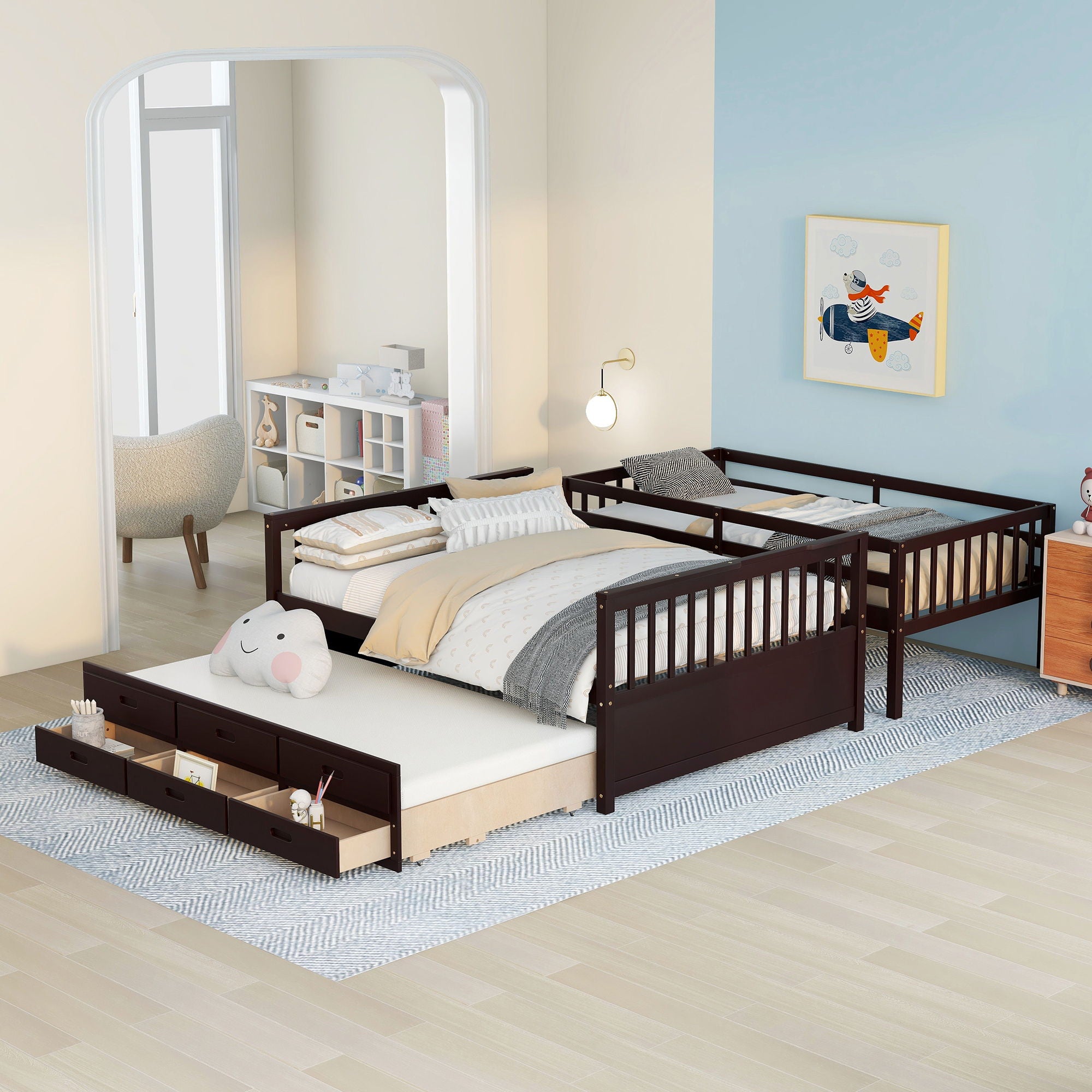 Bunk Bed With Twin Size Trundle And Drawers