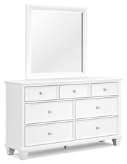 Signature Design by Ashley® Fortman - White - Dresser And Mirror | Meri Furniture