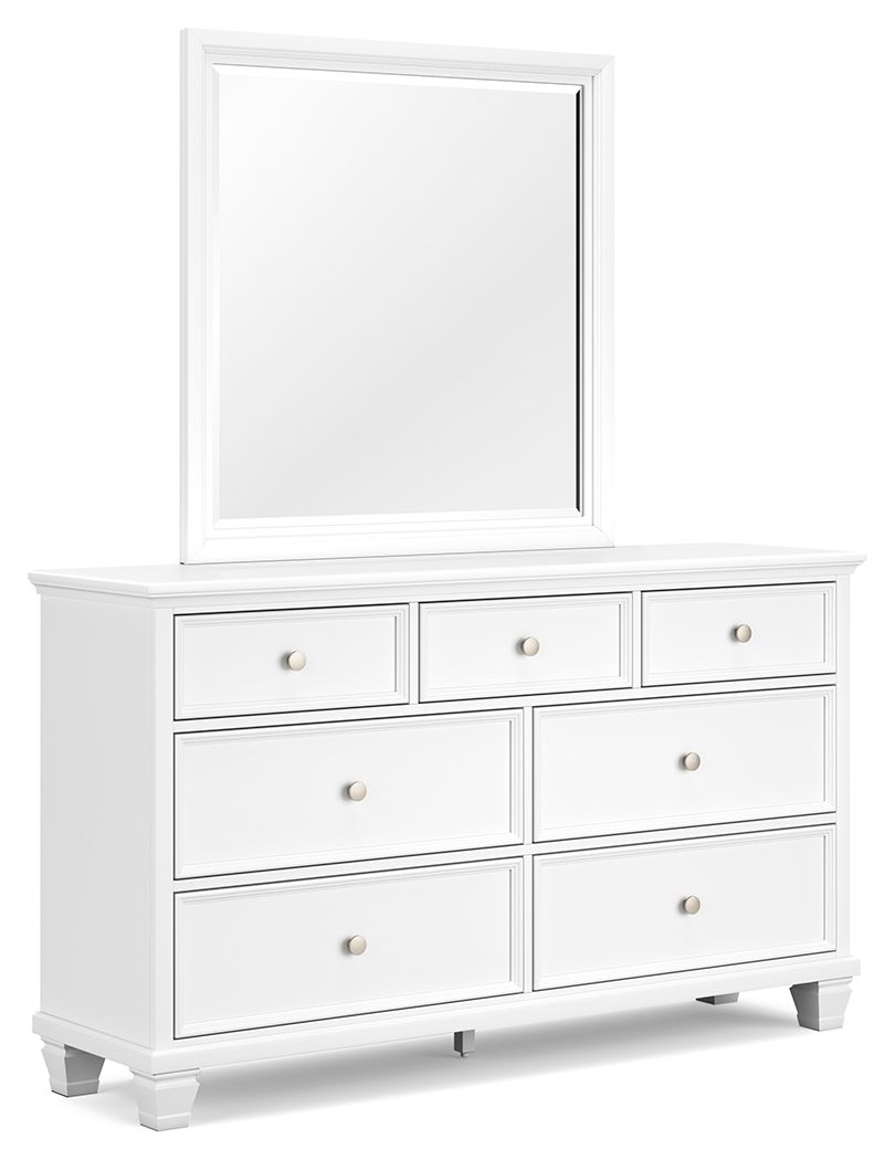Signature Design by Ashley® Fortman - White - Dresser And Mirror | Meri Furniture