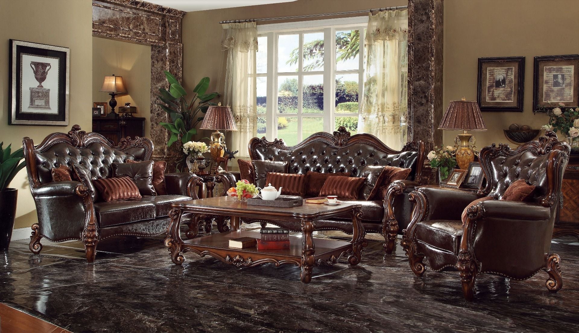 ACME Assembled, w/7 Pillows • Tight Back & Loose Seat Cushion. | Meri Furniture