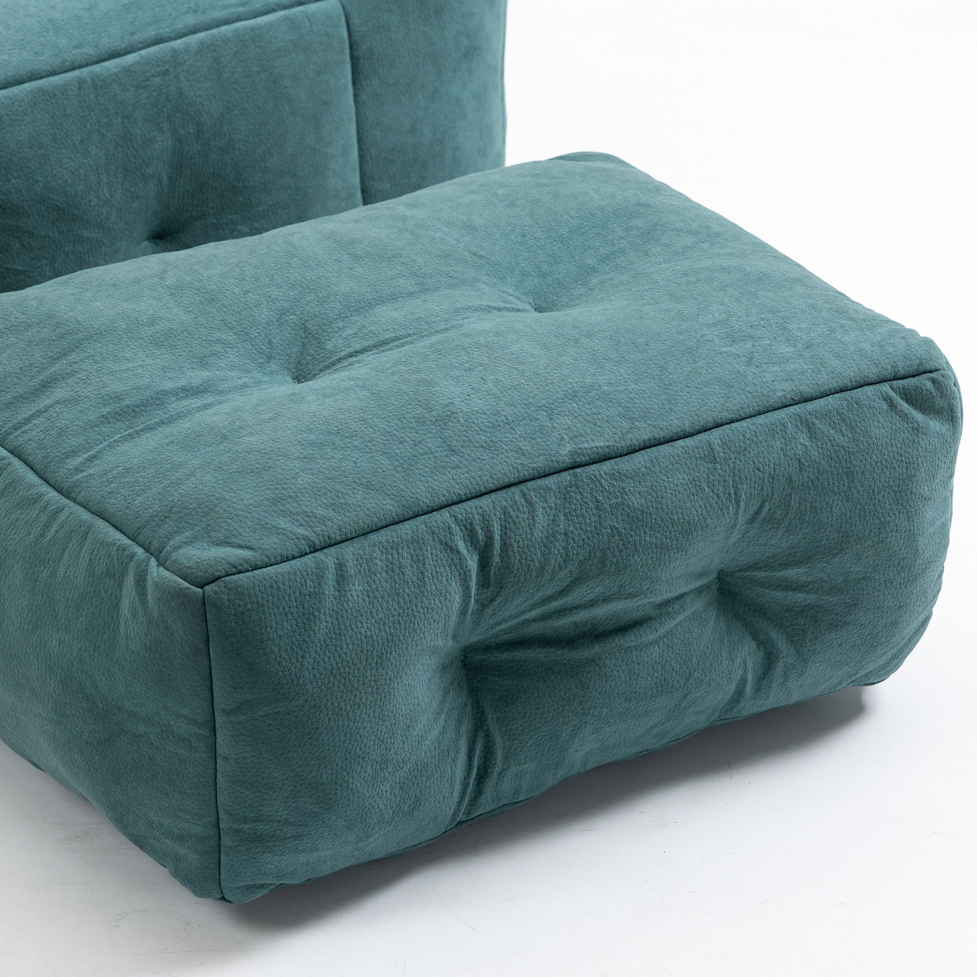 Modern Indoor Fluffy Bean Bag Chair With Memory Foam And Ottoman, Super Soft