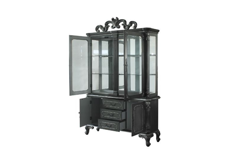 ACME House - Delphine - Hutch & Buffet - Charcoal Finish | Meri Furniture