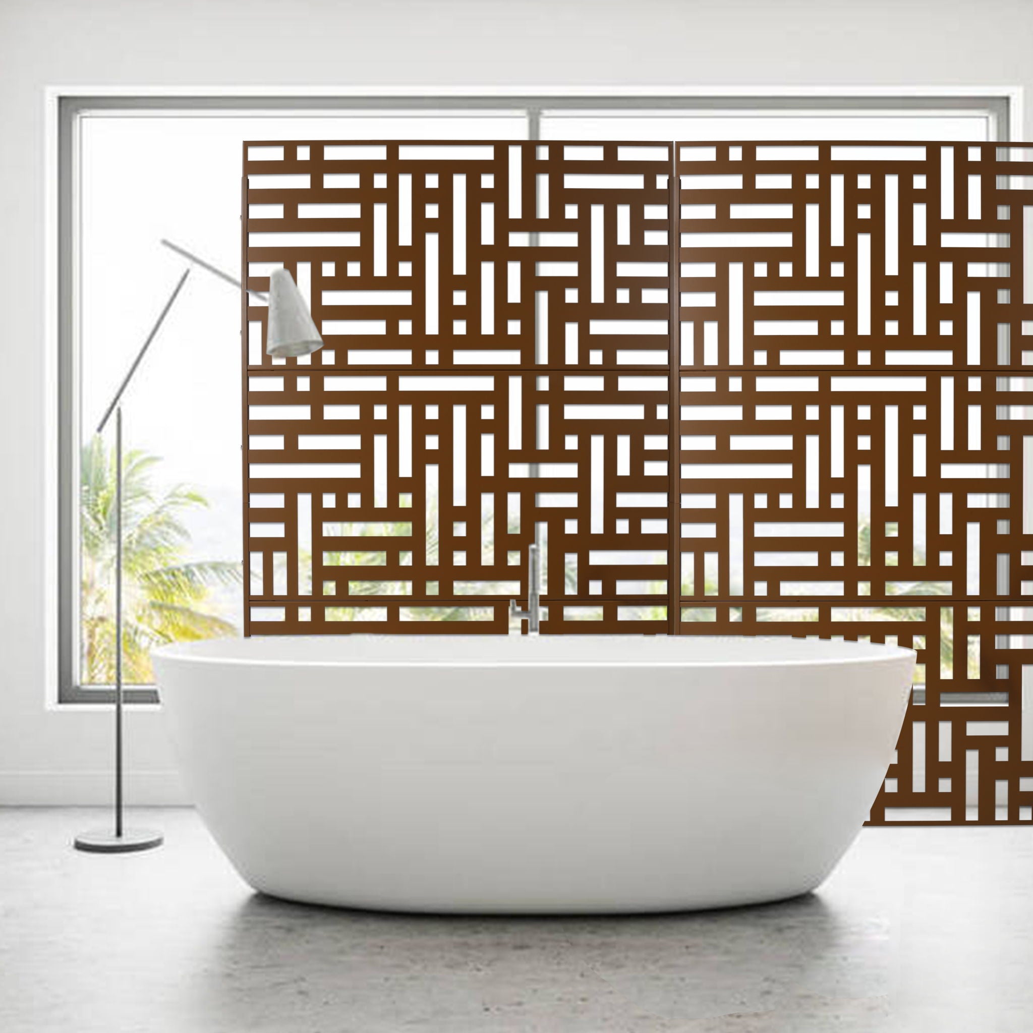 Decorative Freestanding Metal Privacy Screen For Indoor & Outdoor Use