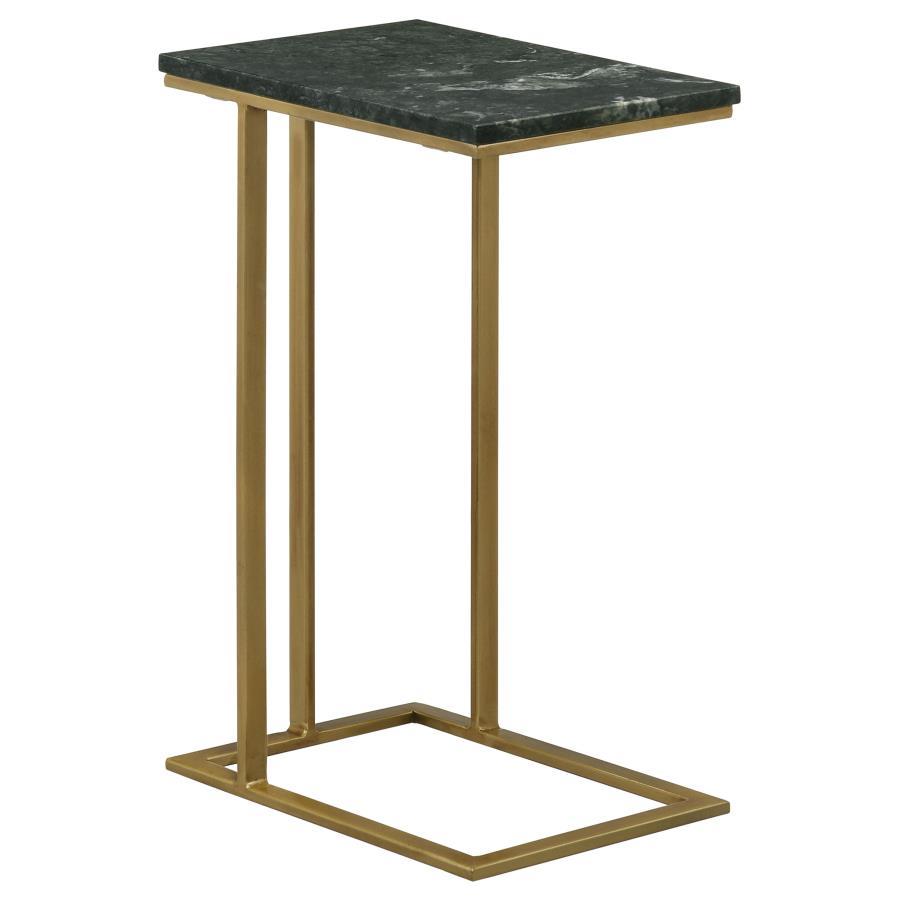 Coaster Fine Furniture Vicente - Marble Top C-Shaped Sofa Side Table | Meri Furniture