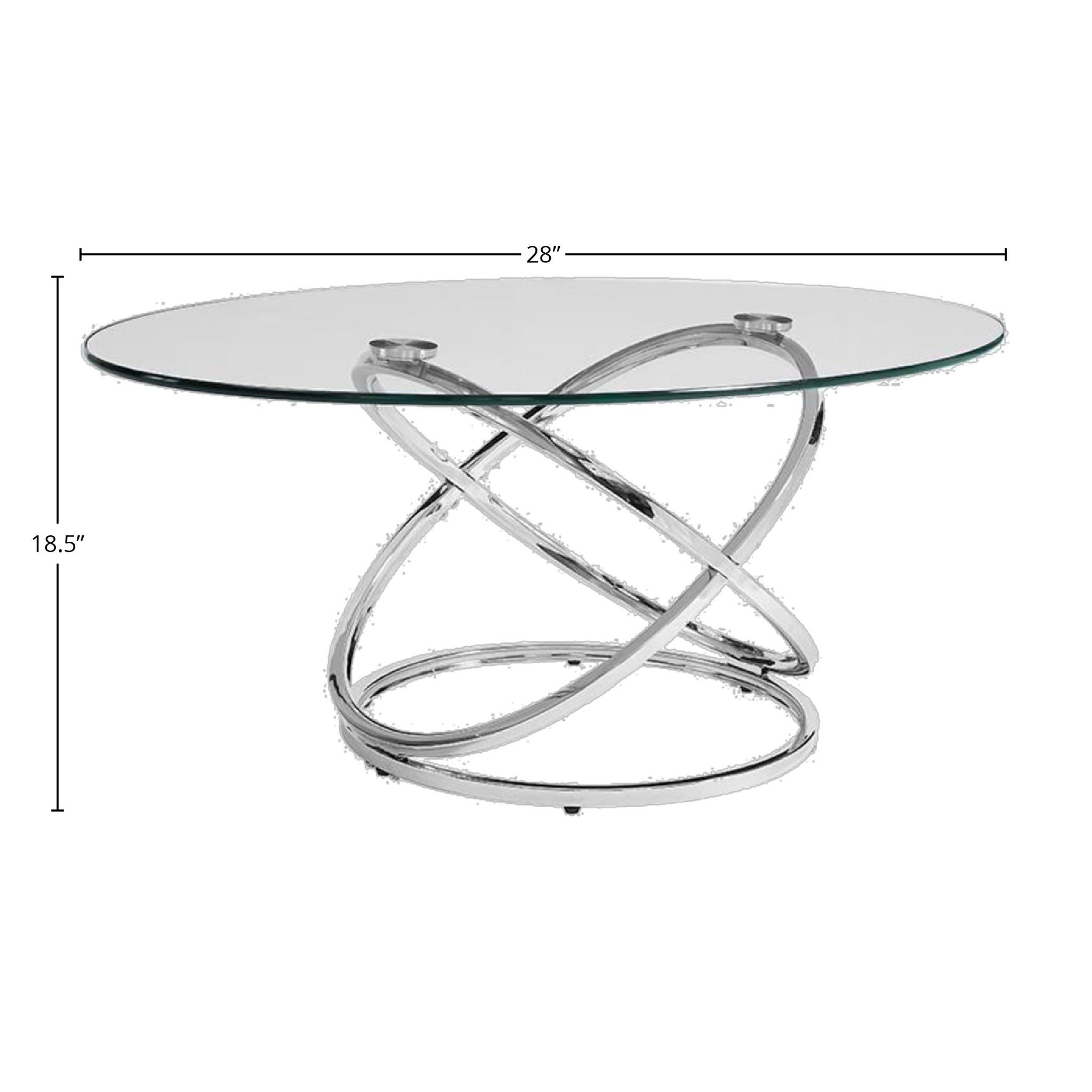Modern Contemporary Cocktail Table Set - Chrome