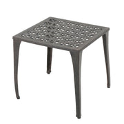 Lunaire - Outdoor Square Cast Aluminum Side Table With Lattice Top And Curved Legs - Bronze