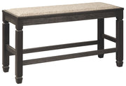 Ashley Furniture Tyler - Antique Black - Dbl Counter Uph Bench | Meri Furniture