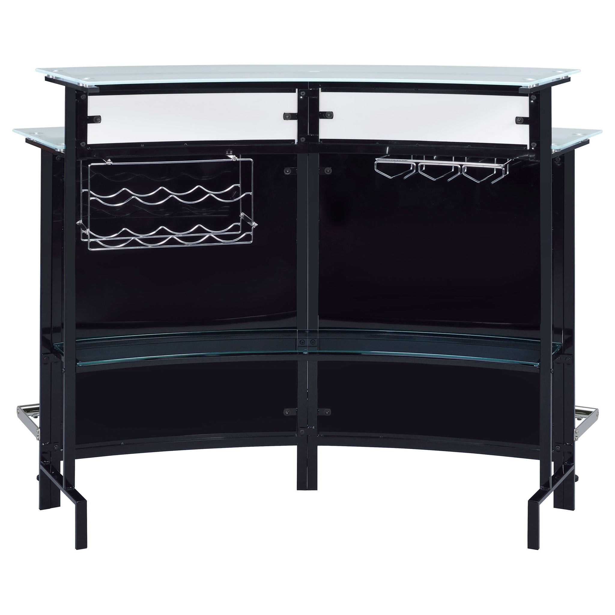 Keystone - Home Bar With Stemware & Wine Storage - Black