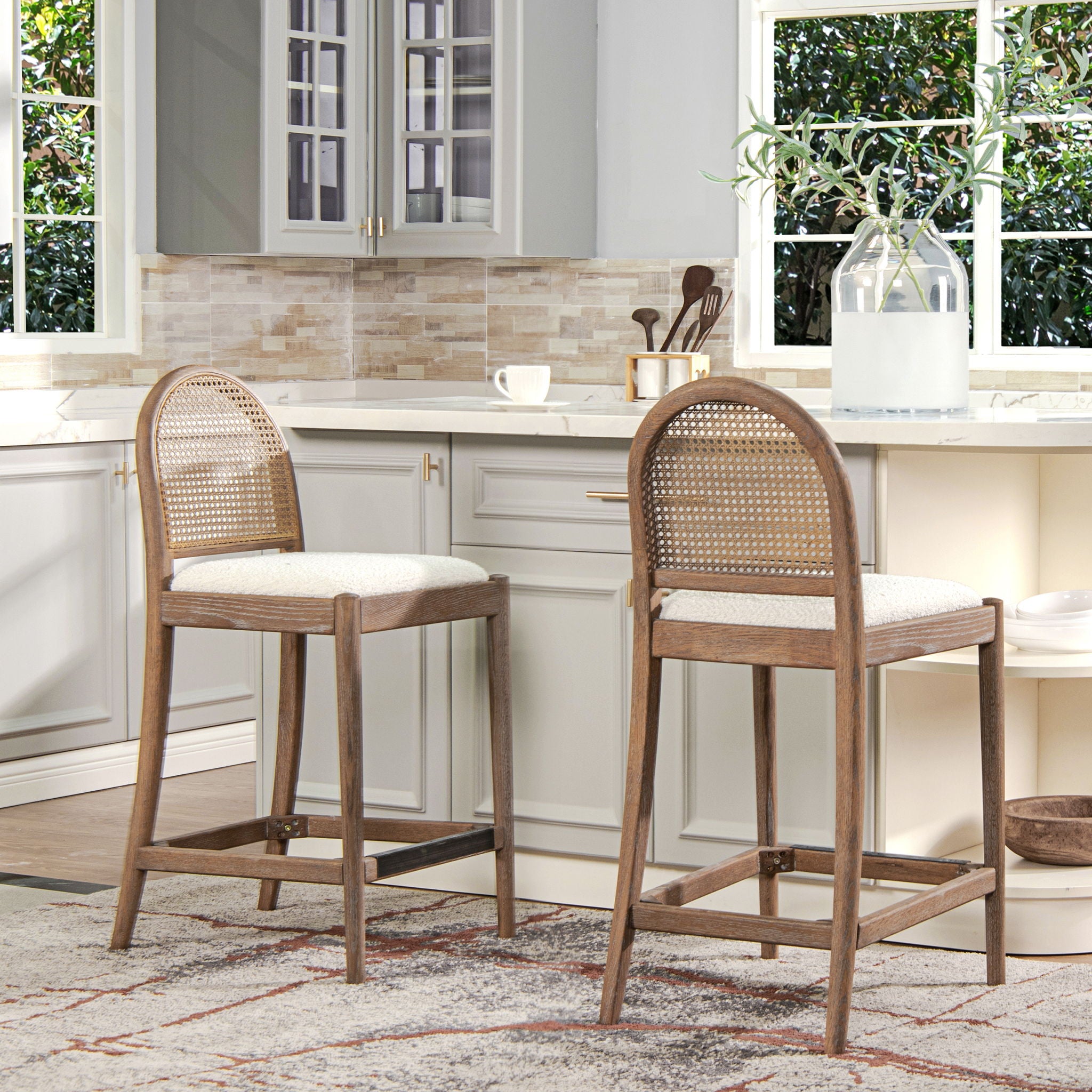 Panama - Curved Back Cane Counter Stool (Set of 2)