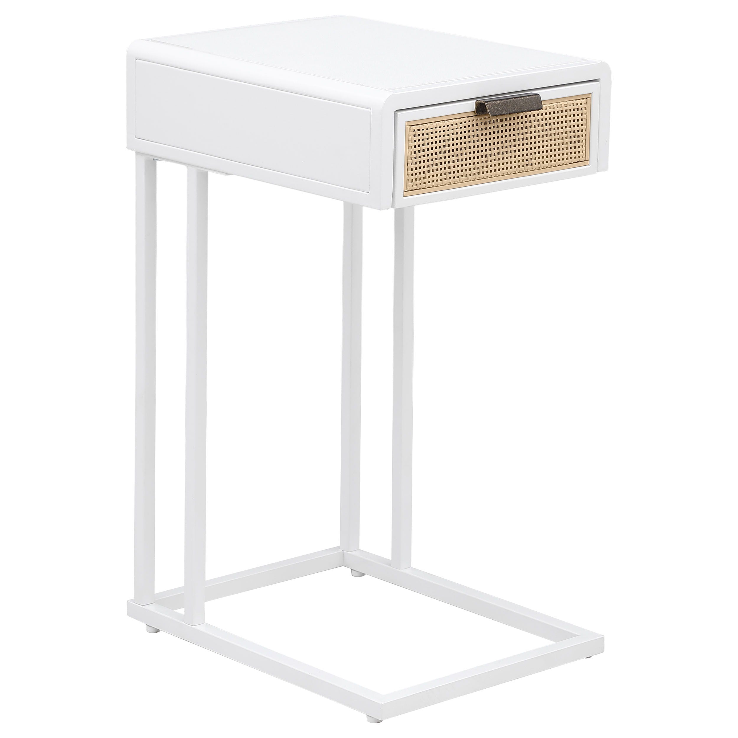 Coaster Fine Furniture Amherst - 1-Drawer Radio Weave Cane Metal Side Table | Meri Furniture