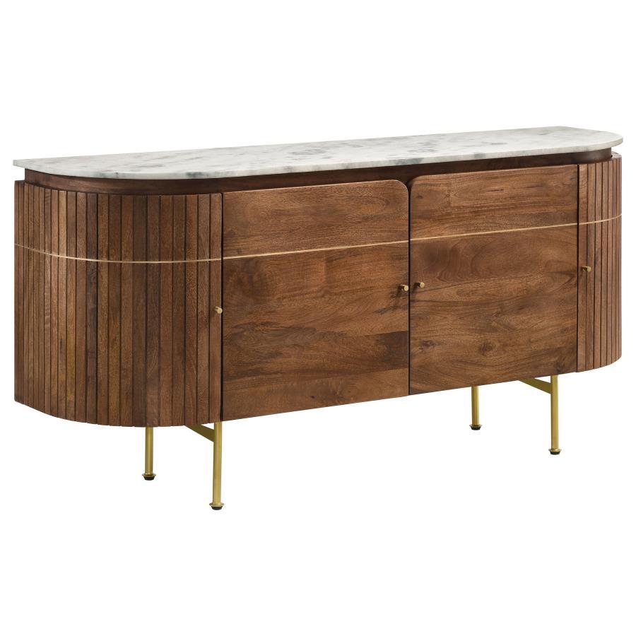 Coaster Fine Furniture Ortega - 4 Door Marble Top Sideboard Buffet Cabinet - Natural | Meri Furniture