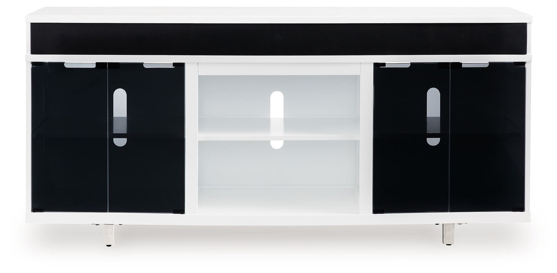 Signature Design by Ashley® Gardoni - White / Black - XL TV Stand With Fireplace Option | Meri Furniture
