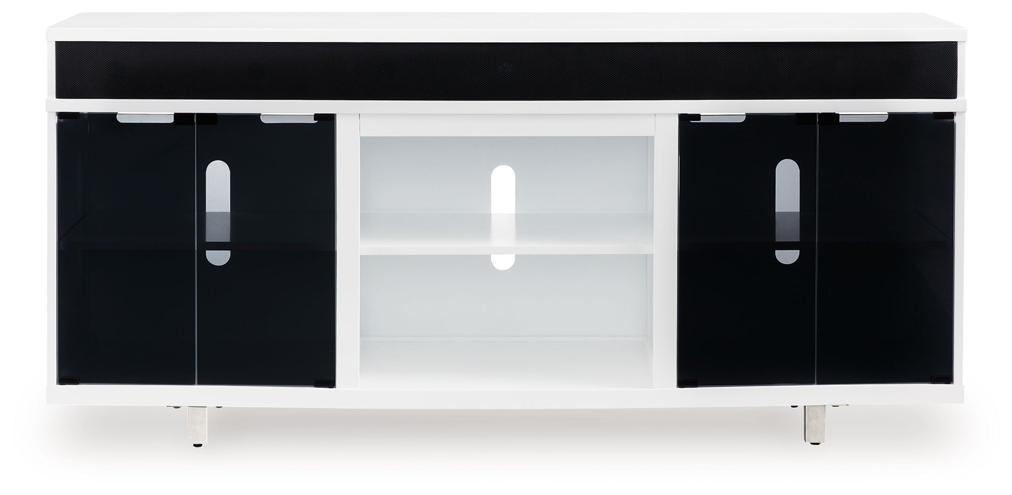 Gardoni - XL TV Stand With Fireplace Option - White / Black