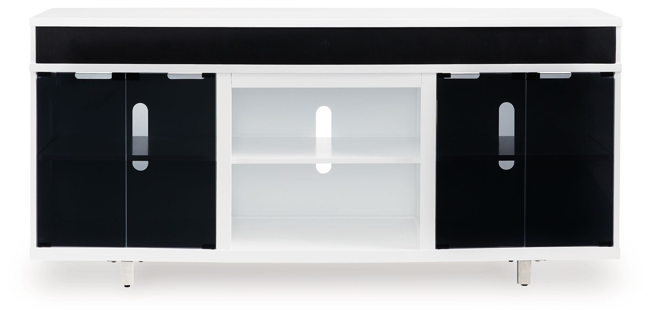 Signature Design by Ashley® Gardoni - White / Black - XL TV Stand With Fireplace Option | Meri Furniture