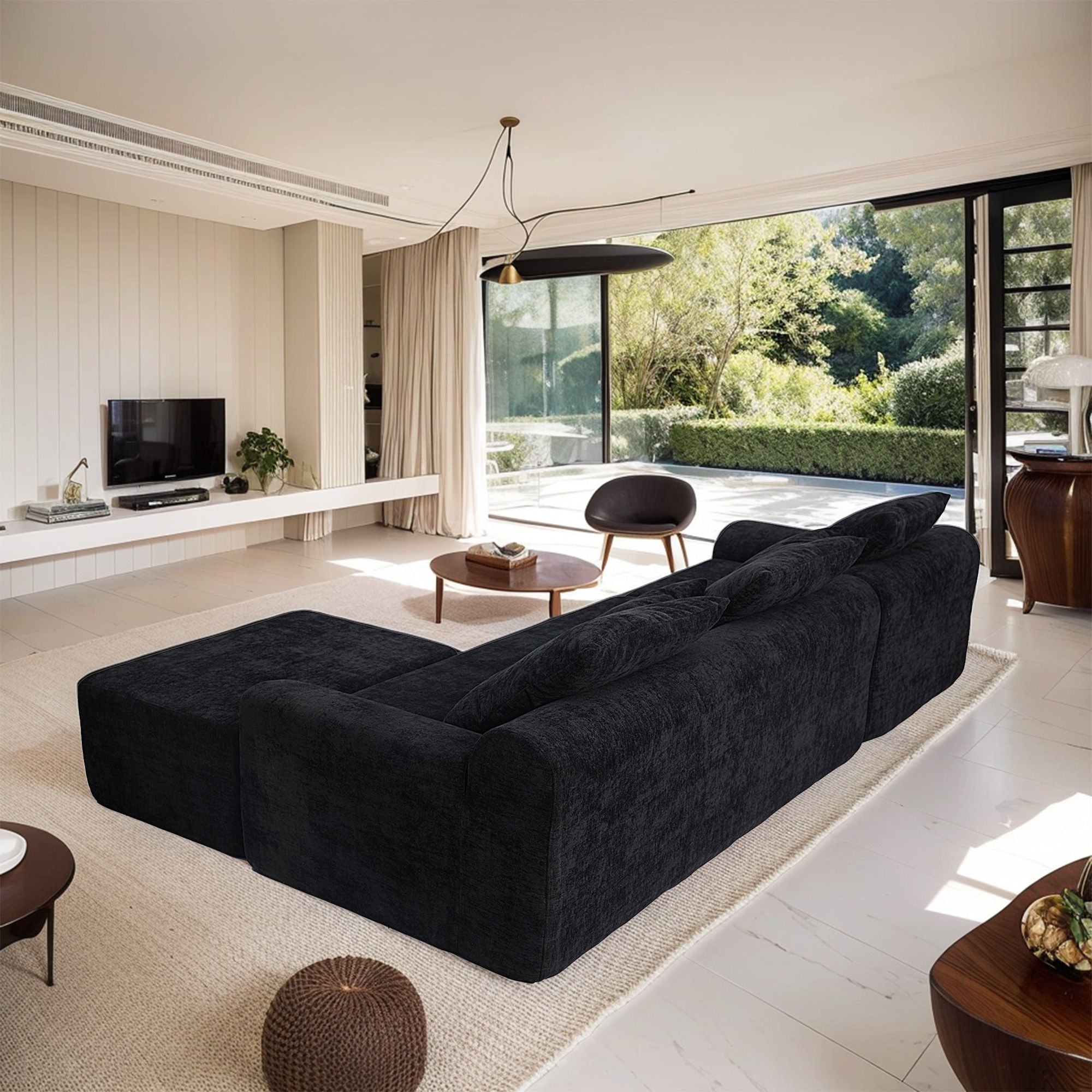 Modern L Shaped Sectional Sofa With Adjustable Configurations