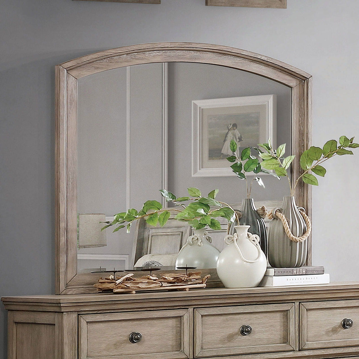 Furniture of America Wells - Mirror - Gray | Meri Furniture