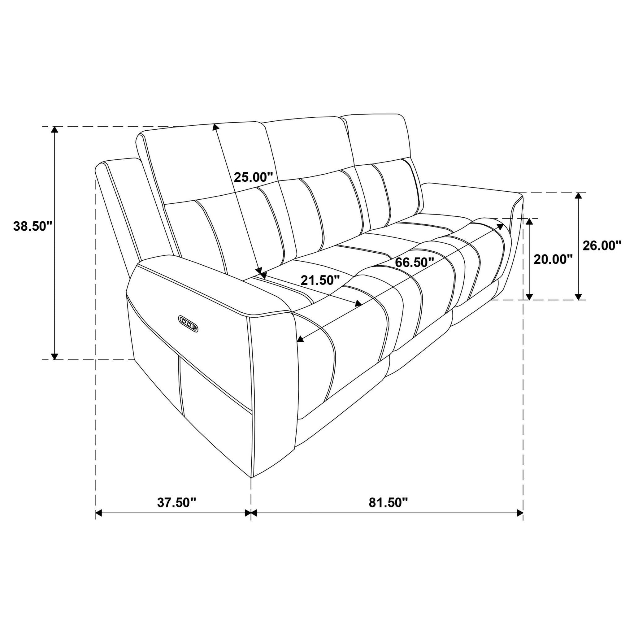 Kennett 2-piece Chenille Power Reclining Sofa Set Ivory