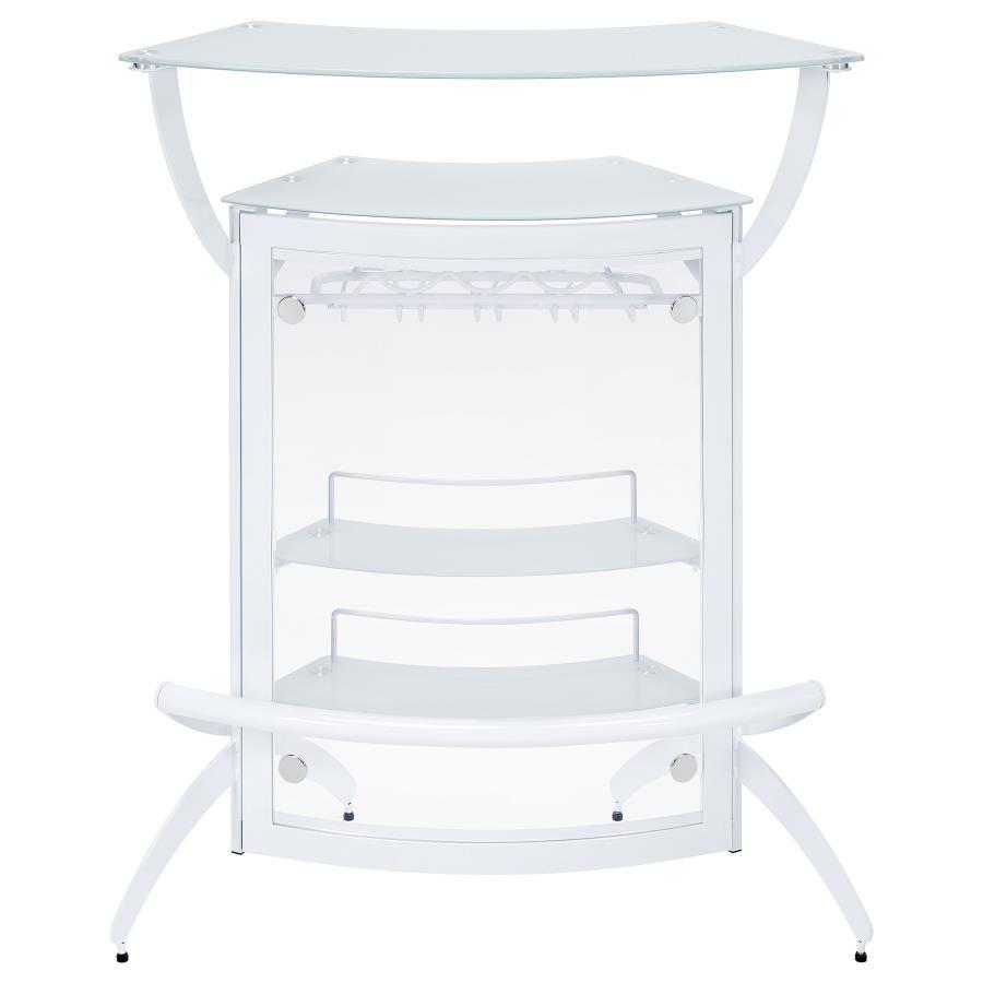 Coaster Fine Furniture Dallas - 2-Shelf Curved Freestanding Home Bar Cabinet | Meri Furniture