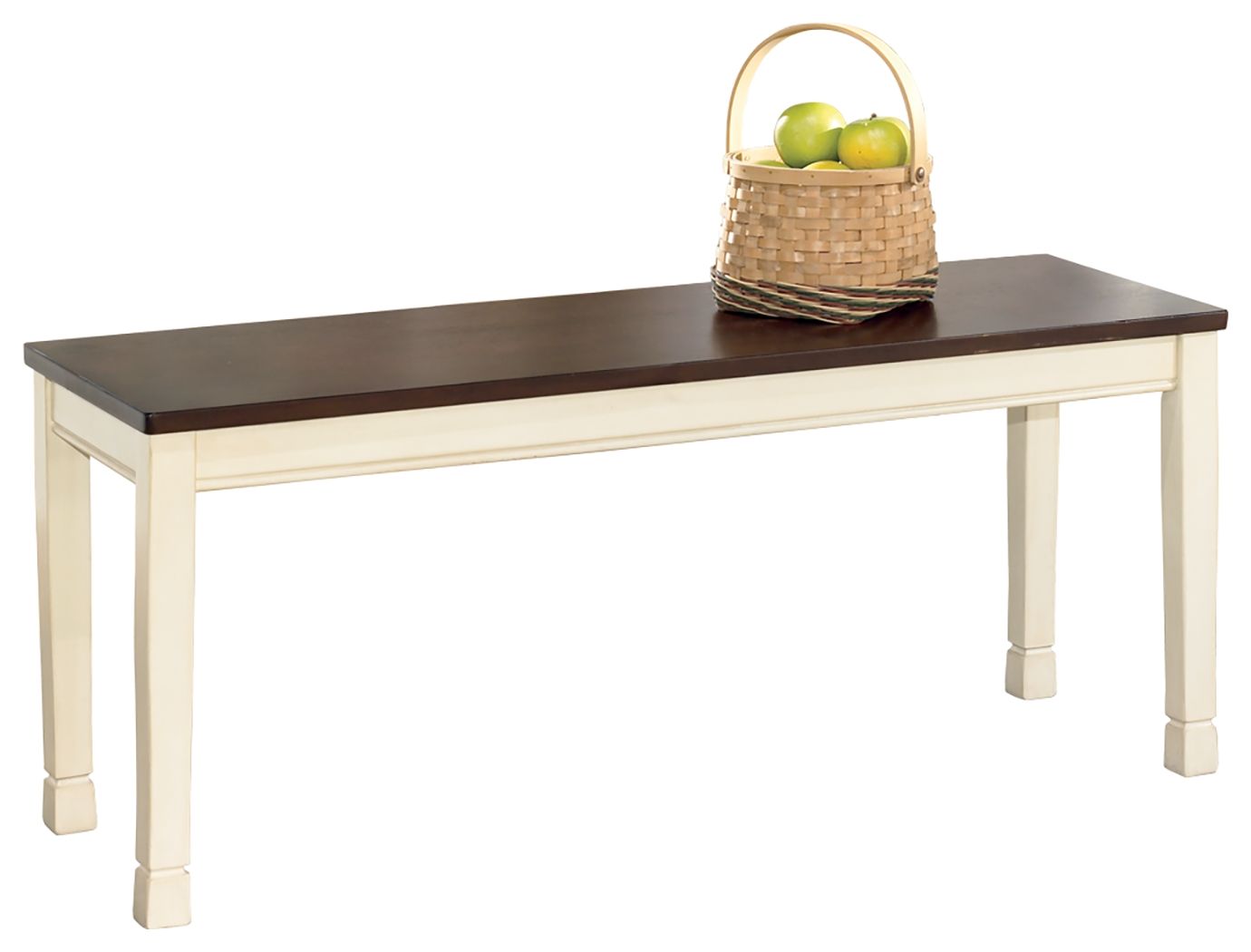 Ashley Furniture Whitesburg - Brown / Cottage White - Large Dining Room Bench | Meri Furniture